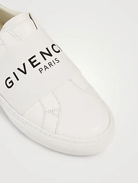 Urban Street Leather Slip-On Sneakers With Logo Strap