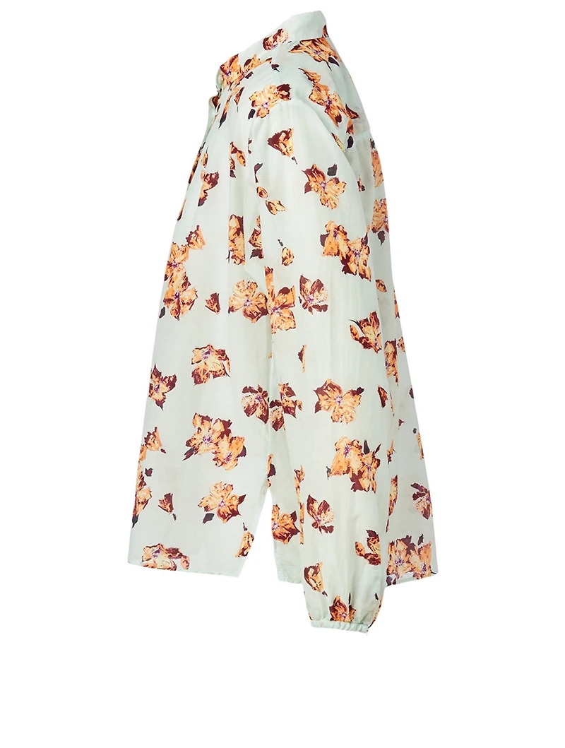 Shira Cotton And Silk Top Floral Print
