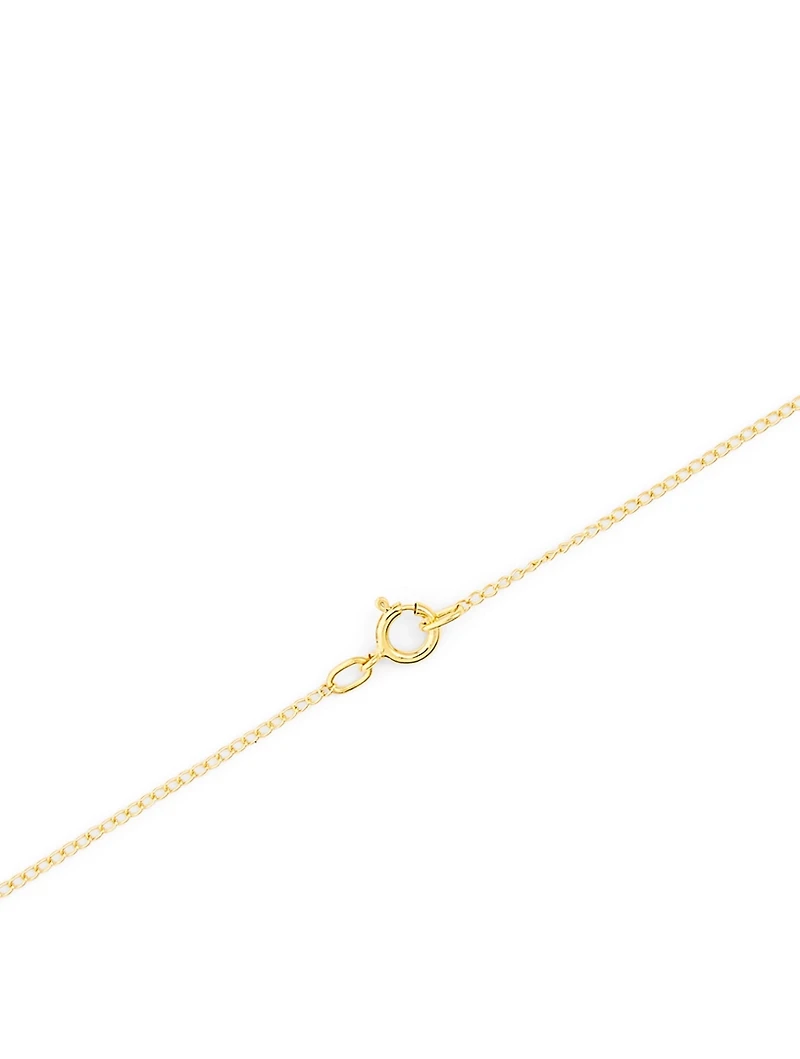 Conch Shell  10K Gold Diamond Pendant Necklace