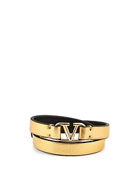 VLOGO Metallic Double Leather Bracelet