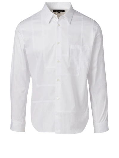 Cotton Patchwork Shirt Striped Print