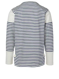 Cotton-Blend Long-Sleeve T-Shirt Striped Print