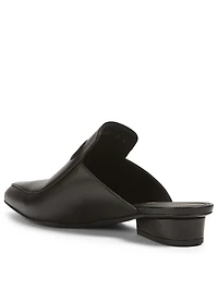 Gancini Leather Flat Mules