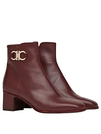 Cassaro Leather Heeled Ankle Boots