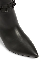 Rockstud Leather Heeled Knee-High Boots