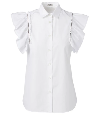 Cotton Poplin Sleeveless Blouse