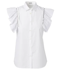 Cotton Poplin Sleeveless Blouse
