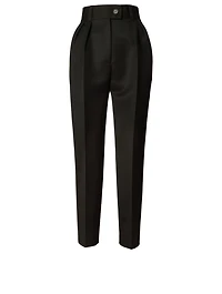 Compact Wool High-Waisted Pants