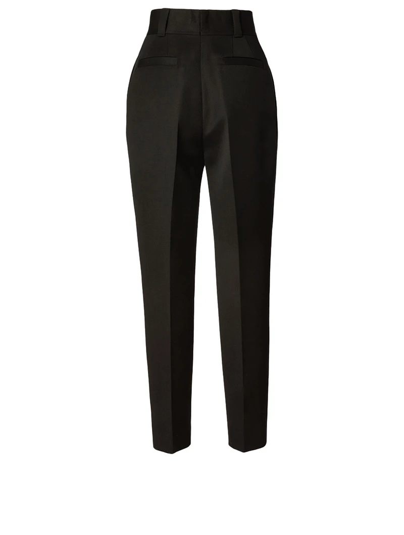 Compact Wool High-Waisted Pants