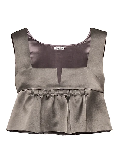 Silk Gabardine Crop Top