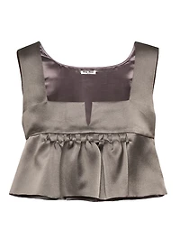 Silk Gabardine Crop Top