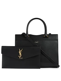 Medium Uptown YSL Monogram Leather Bag