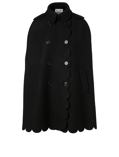 Wool And Cashmere Scallop Cape