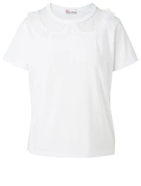 Cotton T-Shirt With Point D'esprit