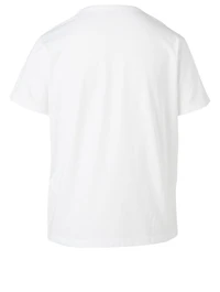 Cotton T-Shirt With Point D'esprit