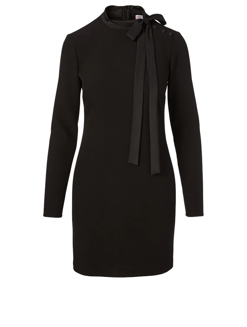 Stretch Crepe Long-Sleeve Dress