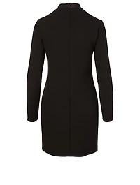 Stretch Crepe Long-Sleeve Dress