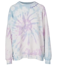 Coachella "Love Our Oceans" Crewneck Sweatshirt Tie Dye Swirl
