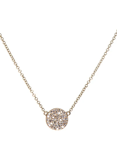 14K Gold Disc Necklace With Diamonds