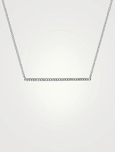 14K Gold Diamond Bar Necklace With Diamonds