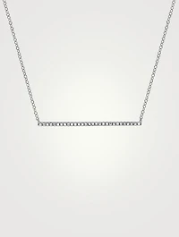 14K Gold Diamond Bar Necklace With Diamonds