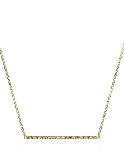14K Gold Diamond Bar Necklace With Diamonds