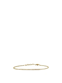 14K Gold Chain Bar Bracelet With Diamonds