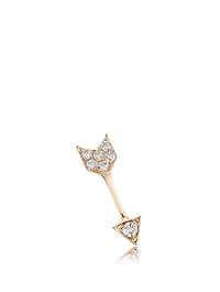 14K Gold Arrow Stud Earring With Diamonds