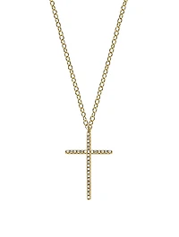 14K Gold Cross Necklace With Diamonds