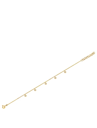 14K Gold Bezel Chain Bracelet With Diamonds