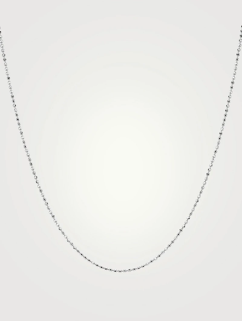 14K White Gold Faceted Chain