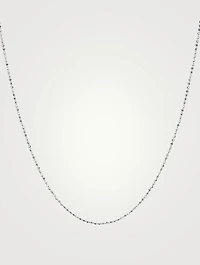 14K White Gold Faceted Chain
