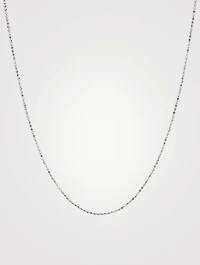 Long 14K White Gold Faceted Chain
