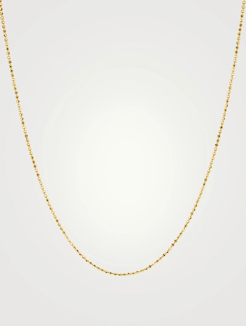 Long 14K Gold Faceted Chain