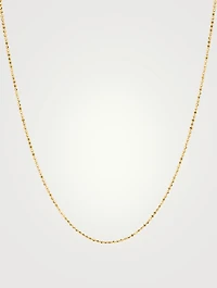 Long 14K Gold Faceted Chain