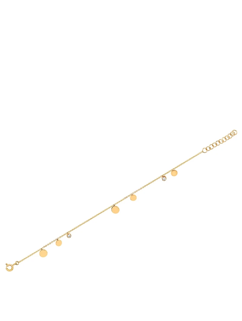 14K Gold Confetti Chain Bracelet With Diamonds