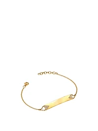 14K Gold Nameplate Bracelet With Diamonds