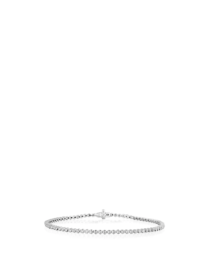 14K White Gold Bezel Eternity Bracelet With Diamonds