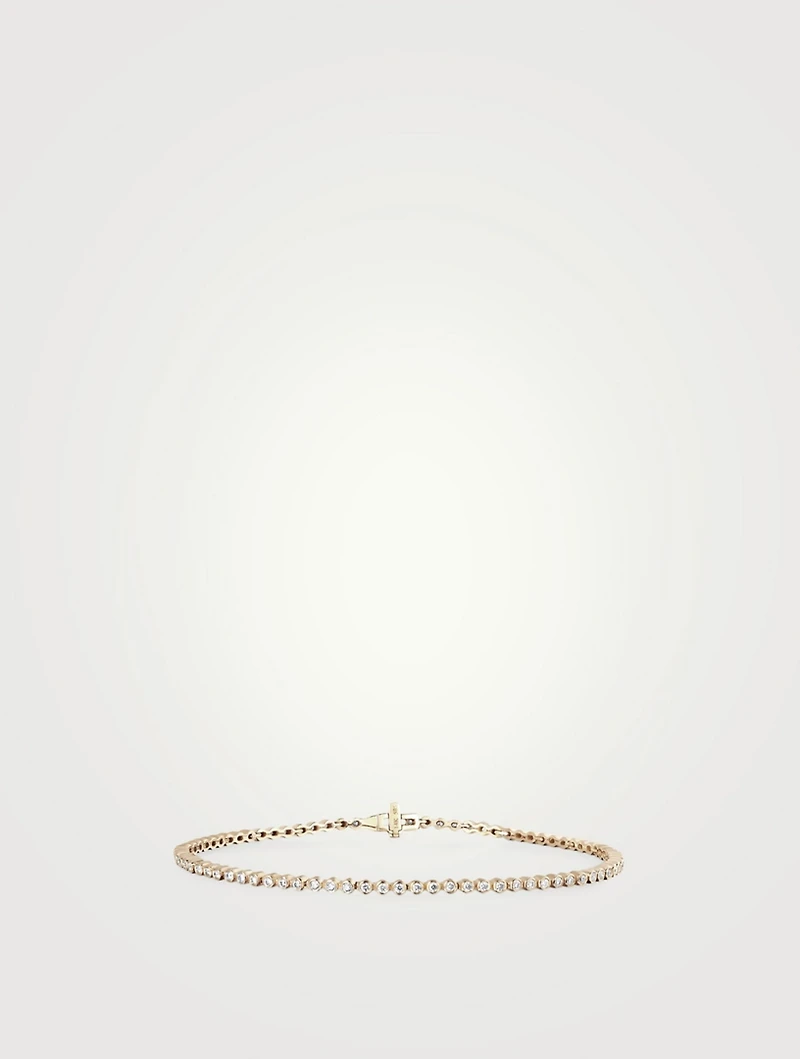 14K Gold Bezel Eternity Bracelet With Diamonds