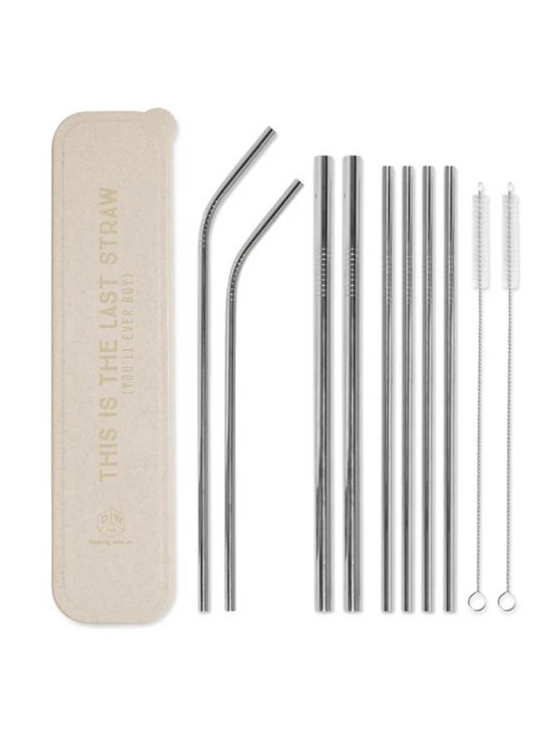 "This Is The Last Straw" Stainless Steel Straw Set