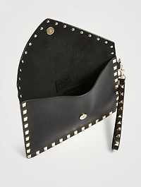 Medium Rockstud Leather Envelope Pouch Bag