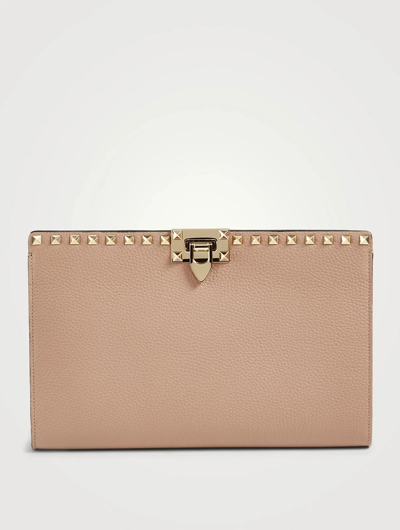 Large Rockstud Leather Pouch