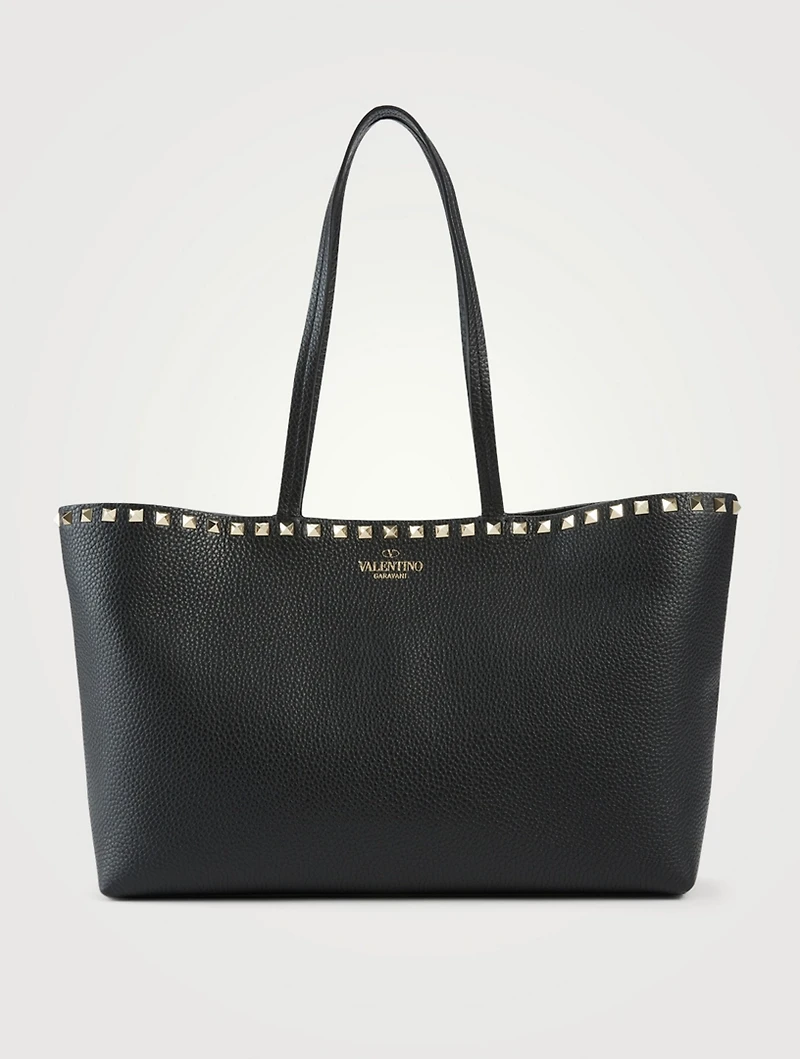 Small Rockstud Leather Tote Bag