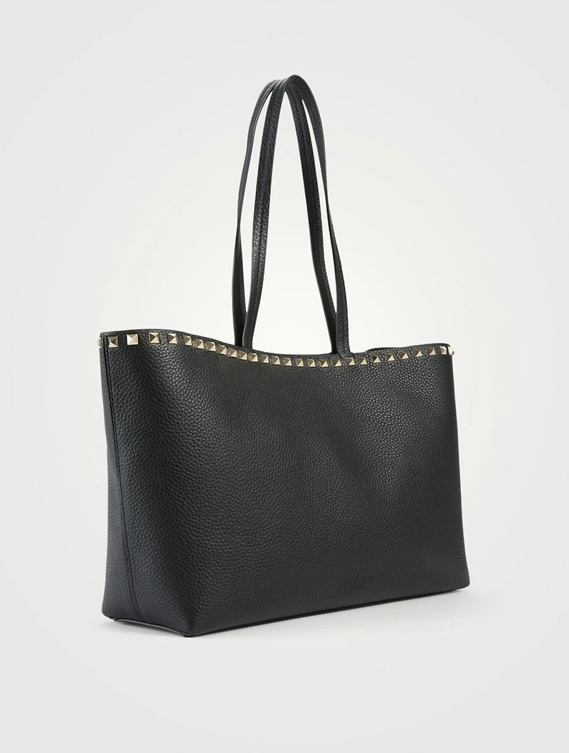 Small Rockstud Leather Tote Bag