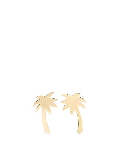 Mini 18K Palm Tree Stud Earrings