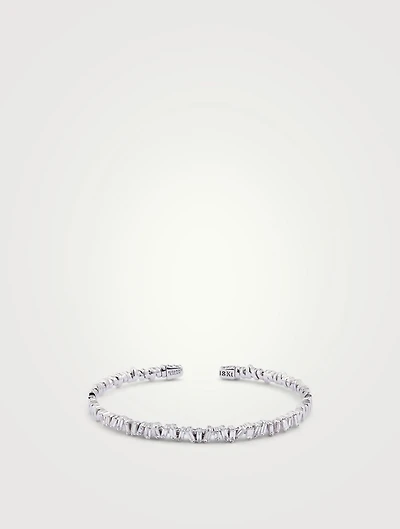 Fireworks 18K Gold Flexible Bangle Cuff Bracelet With Diamonds