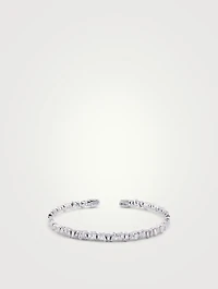 Fireworks 18K Gold Flexible Bangle Cuff Bracelet With Diamonds