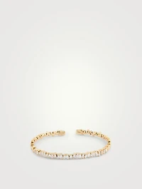Fireworks 18K Gold Flexible Bangle Cuff Bracelet With Diamonds