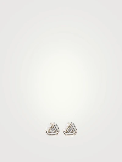 Fireworks 18K Gold Triangle Earrings With Diamonds