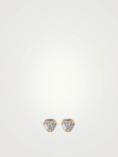 Fireworks 18K Gold Triangle Earrings With Diamonds